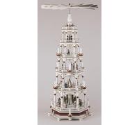 Pyramide de Table Avec Figurines de Noël & Kurrende Bordeaux/Blanc Lxpxh =