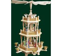 Pyramide De Table De Noël Colorée En Bois Erzgebirge 2 Niveaux NEU 16720