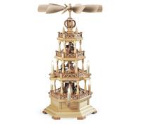 Pyramide de Table Erzgebirgsmotiv 3-stöckig Nature Electr. Allumé Et Angetrieben