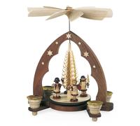 Pyramide de Noël anges, 1 étage, hauteur 28 cm, naturel, Erzgebi.. MU 10200 neuf