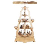 Pyramide De Table Histoire Sainte 4 Niveaux Nature Bougies (LxBxH) 40x33x64cm