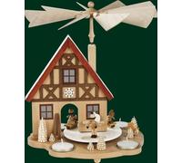 Pyramide de Table Maison Enfants D'Hiver Bougie Folklorique Erzgebirge 16244