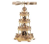 Pyramide De Table Motif Erzgebirge 3 Pièces Naturel (LxBxH): 32x32x54cm NEUF