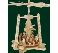 Pyramide de Table Naissance Christ En Nature Seiffen Erzgebirge Neuf 01623