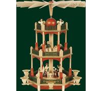 Pyramide de Table Naissance Christ Multicolore Erzgebirge Main Seiffen 86022