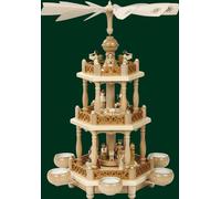 Pyramide de Table Naissance de Christ Bougie Pyramide 2 Étages Erzgebirge Neuf