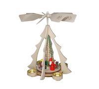 Pyramide De Table Père Noël Avec Train Naturel LxHxP 25x32x28,5cm NEU