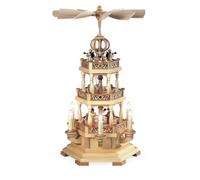 Pyramide de Table Sainte Histoire Avec Ange 2-stöckig Nature Electr. Illuminé
