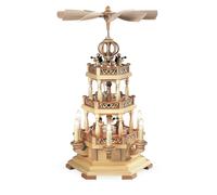 Pyramide de Table Sainte Histoire Avec Ange 2-stöckig Nature Electr. Illuminé