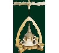 Pyramide de Noël église de Seiffen, hauteur 19 cm, Erzgebirge originale de Ri...