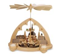 Pyramide De Table Seiffener Dorf Arc Pointu 1 Étage Naturel (LxBxH): 35x28x36cm