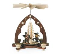 Pyramide de Noël anges, 1 étage, hauteur 28 cm, naturel, Erzgebi.. MU 10208 neuf