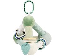 Nattou Lapidou Pyramide d’activités Douce - Triangle en Peluche - Peluche d'activités bébé - Jouet éducatif - 20 cm - Vert Tendre