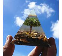 Pyramide d'orgone en Cristal, Grande Pyramide d'orgonite de méditation - 9 cm