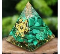 Pyramide d'orgonite en Cristal de Malachite Naturelle de 60 mm, Pierre précieuse de méditation