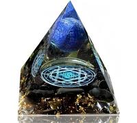 Pyramide d'orgonite en cristal Lapis Lazuli avec pyramide d'énergie obsidienne pour la protection, la méditation, la méditation