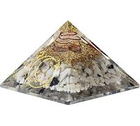 Pyramide d'orgonite pierre de lune avec symbole de lune --7,5x7,5x5cm
