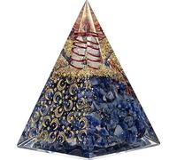 Pyramide d'orgonite sodalite avec lune et étoiles -- 6x6x8,5cm