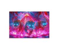 Pyramide du Jaguar NéonPuzzle de 1000 pièces, décoration Murale thématique, idéal pour Les soirées Jeux et Les débutants en Art. 26x38cm
