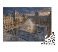 Pyramide du Louvre ParisPuzzle Classique 1000 Pièces en Carton Épais pour Couples Relaxation Mentale Divertissement Familial Cadeau d'anniversaire 52x38cm/1000pcs
