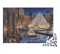 Pyramide du Louvre ParisPuzzles 1000 Pièces en Carton pour Amateurs De Puzzles Relaxation Mentale Amusement par Temps De Pluie 70x50cm/1000pcs