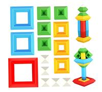 Pyramide empilable jouet blocs de construction couleur vive pyramide jouet de construction pour enfant jouet éducatif précoce pour enfants cadeau d'anniversaire 45 pièces pyramide empilable jouet pyra
