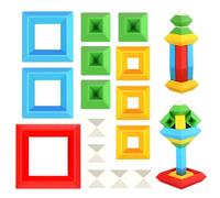 Pyramide empilable jouet blocs de construction couleur vive pyramide jouet de construction pour enfant début éducatif pour les enfants anniversaire 45 pièces jouets et jeux Pyramids Stacking Block