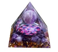 Pyramide en cristal d'améthyste Pure, sphère d'orgonite avec Chakra d'énergie Reiki Positive, Collection d'orgone de guérison, Pyramide de méditation