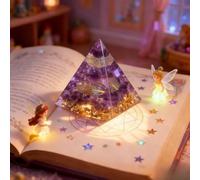 Pyramide en cristal d'orgonite, améthyste chakra Reiki pour énergie positive, soulagement du stress et méditation, décoration spirituelle faite à la main