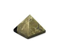 Pyramide en pierre de cristal naturelle, pierre précieuse décorative, matériau naturel, forme pyramide fabriquée à partir de pierre naturelle (pyrite)