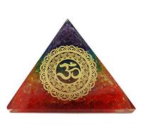 Pyramide énergétique orgonite 7 chakras avec symbole Mantra Om Aum dans une boîte à bijoux | Protection de l'énergie Bonheur, Harmonie