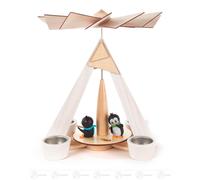 Pyramide les Pingouins Blanc, pour Bougies Bxhxt 245 x 290 x 245mm
