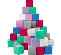 Pyramide - Lot De 45 Grand Blocs - Blanc, Vert, Bleu, Rouge, Rose Clair, Gris, Violet
