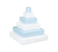 Pyramide- lot de 6 gros blocs blanc bleu pastel