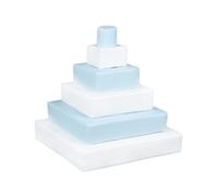 Pyramide- lot de 6 gros blocs blanc bleu pastel