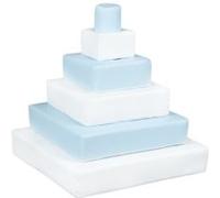 Velinda Pyramide- Lot de 6 Gros Blocs en Mousse pour Le Jeu ou réhabilitation (Couleur: Blanc, Bleu (Pastel))