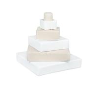Pyramide- lot de 6 gros blocs blanc cappuccino Blanc G