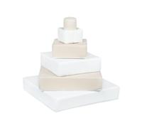 Pyramide- lot de 6 gros blocs blanc cappuccino
