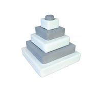 Pyramide- lot de 6 gros blocs blanc,gris Blanc G