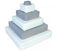 Pyramide- lot de 6 gros blocs blanc,gris