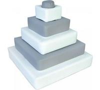 Pyramide- lot de 6 gros blocs blanc,gris Blanc G