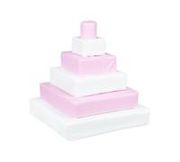 Pyramide- lot de 6 gros blocs blanc rose pastel