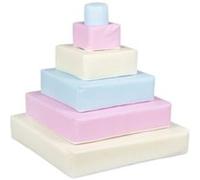 Pyramide- lot de 6 gros blocs blanc rose pastel bleu pastel Rose G