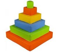 Pyramide- lot de 6 gros blocs bleu, rose, gris, turquoise