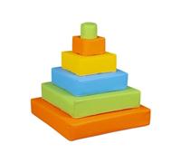 Pyramide- lot de 6 gros blocs jaune vert bleu orange