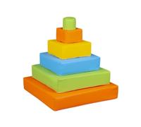 Pyramide- lot de 6 gros blocs jaune vert bleu orange