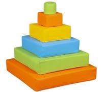 Pyramide- lot de 6 gros blocs jaune vert bleu orange