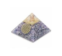 Pyramide Orgonite Agate Bleue avec Fleur de Vie 6 cm