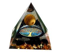 Pyramide Orgonite en cristal Oeil de tigre, sphère avec obsidienne, Reiki, énergie, Chakra, Protection de guérison, Orgone, Cadeau pour les Amis