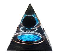 Pyramide Orgonite en obsidienne, sphère de cristal, avec Chakra d'énergie Reiki Positive, guérison Orgone, outil de méditation, Collection